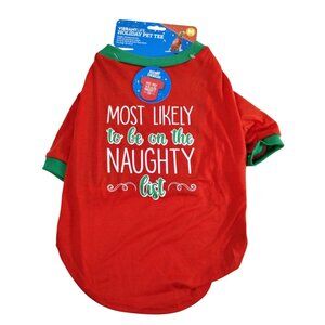 Vibrant Life Medium Holiday Pet Tee Most Likely To Be On The Naughty List